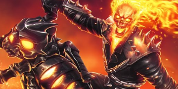 A picture of Ghost Rider entering The Contest of Champions.