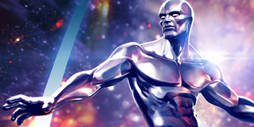 A picture of Silver Surfer entering The Contest of Champions.